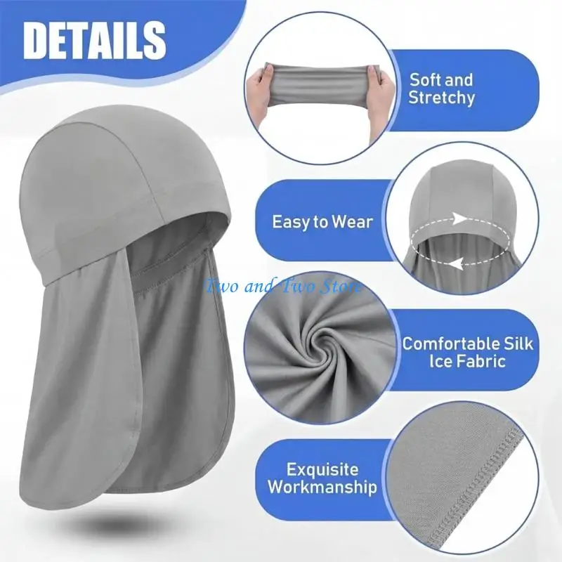 HX6F Athletic Skull Cap With Soft Texture Helmet Liner Cap with Neck Coverage For Runners Cyclists And Hikers Outdoor 3PCS