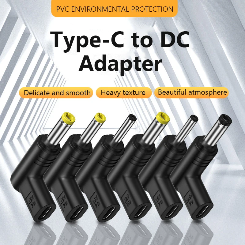 12V 15V 19.5V USB C Type C PD to DC Power Adapter Universal 3.5*1.35 5.5*2.5mm DC Jack Plug Connector for Router Tablet Camera