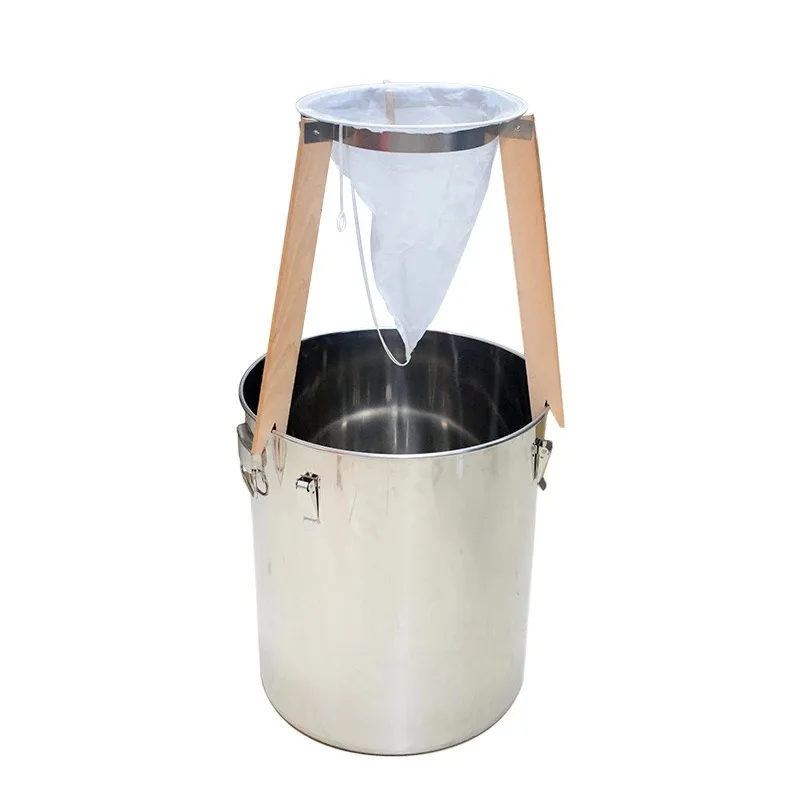 Nylon Conical Honey Filter with Stainless Steel Stand Honey Tap Gate Valve Beekeeping Honey Strainer Filtration Tool