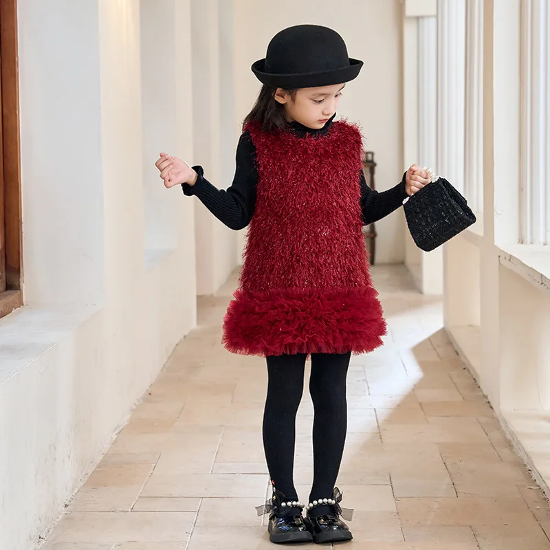 Girls Vest Autumn Winter Dress