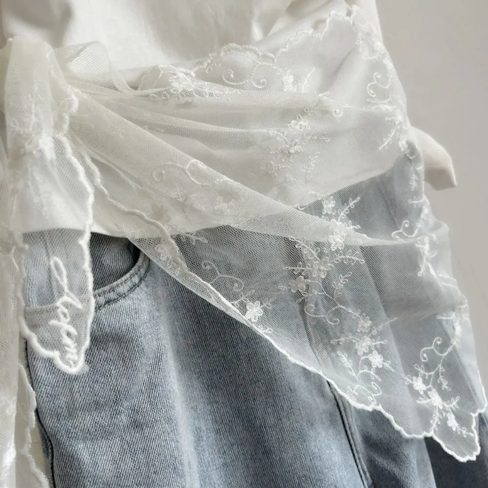 Fashion Floral Embroidery Women's Lace Belt Versatile Korean Version Hem Skirt Headscarf Women's Pants Waist Decorative
