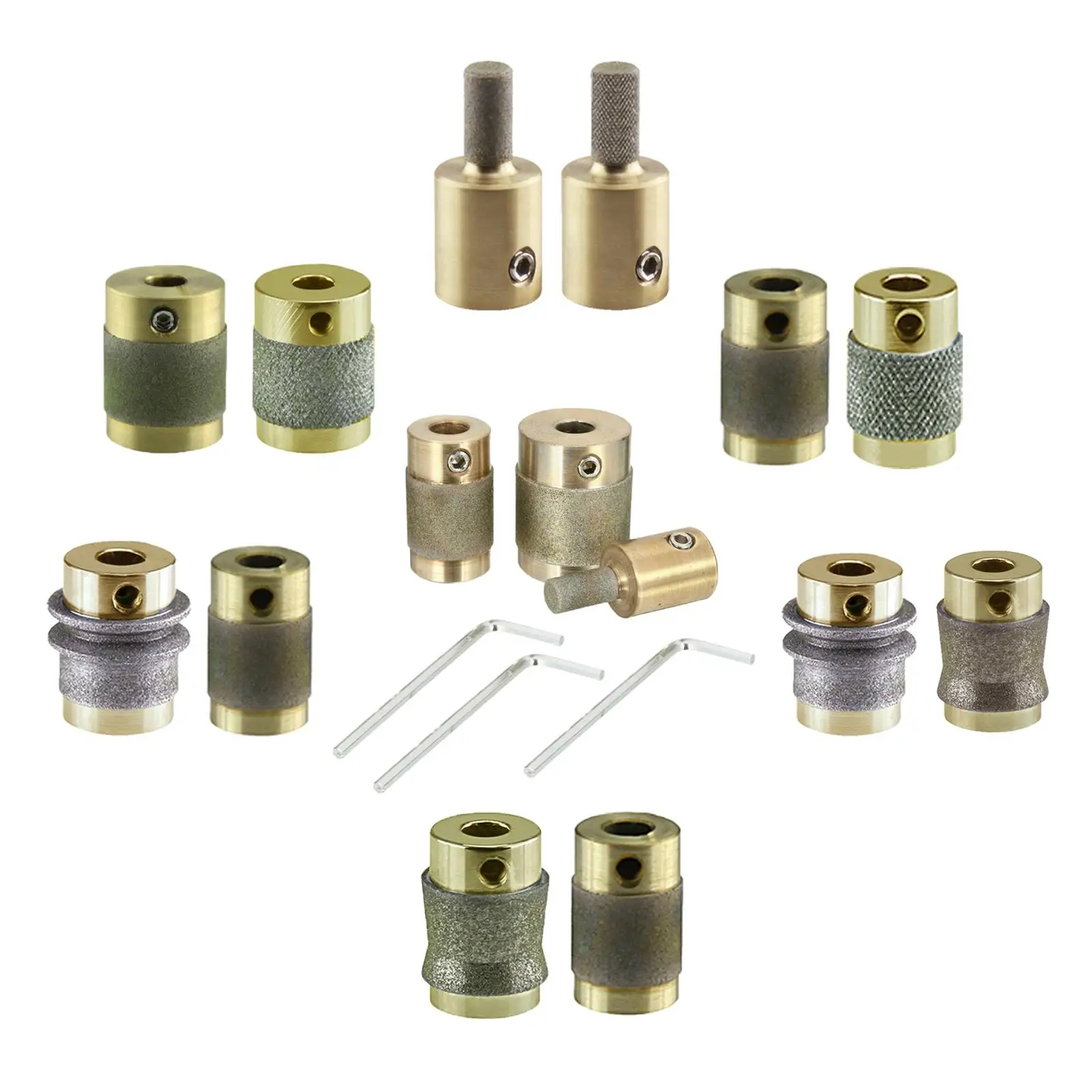 Metal teñido 3/4 "de diámetro y 1" de diámetro herramientas de cabeza central muela de vidrio muela de diamante