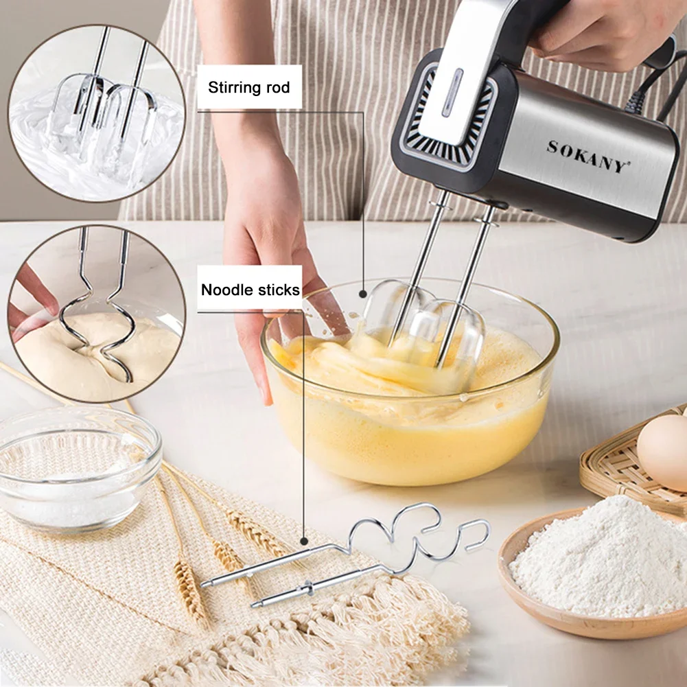 Electric Mixer Handheld Mixer Egg Beater Set USB Rechargeable Household Cordless Electric Hand Mixer for Baking & Cooking