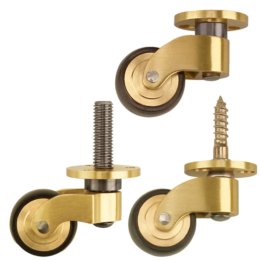 Ensemble de roues de meubles en laiton, roulettes silencieuses, roulettes robustes, Support de meubles lourds, interruption minimale