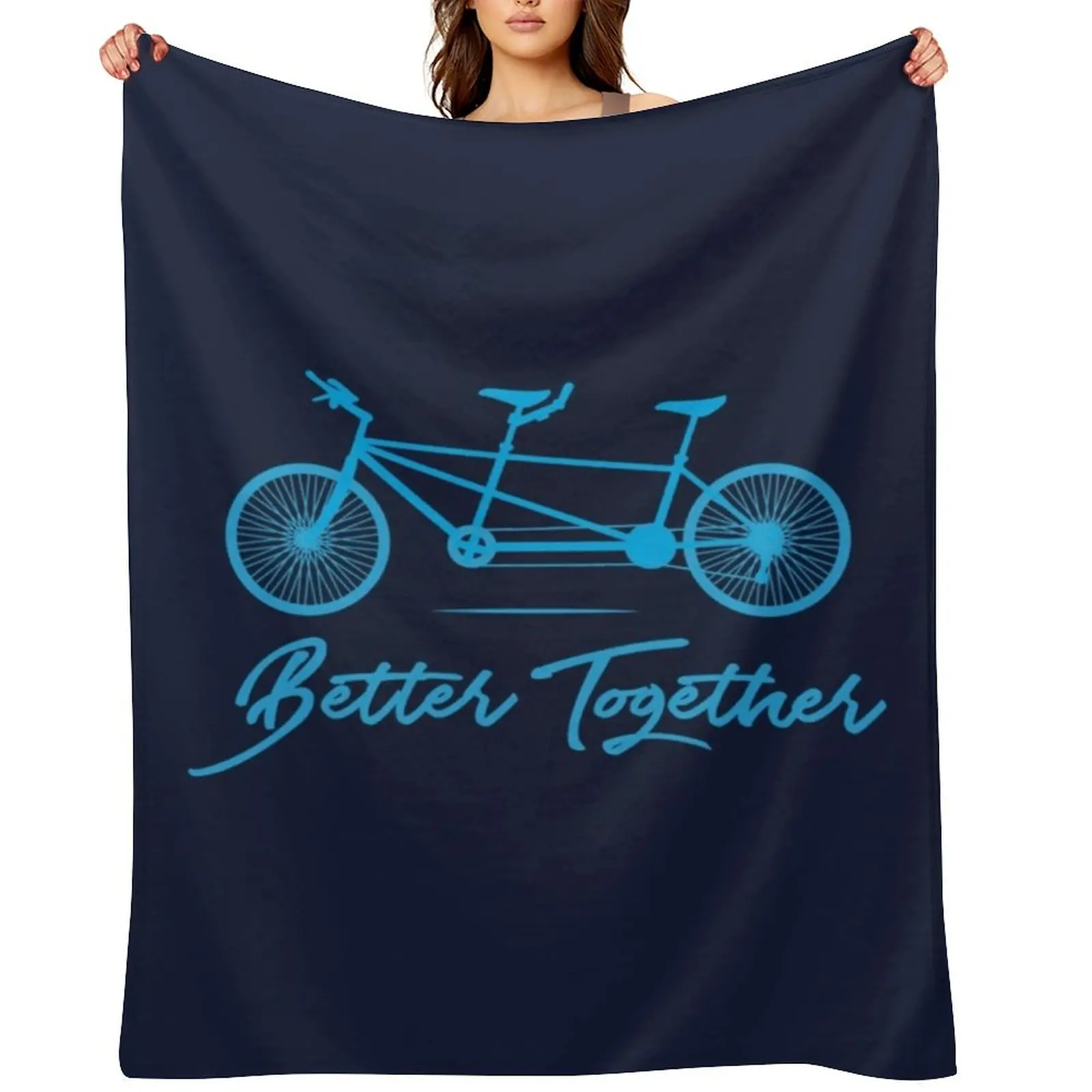 

Tandem Bike Better Together Bicycle Design Throw Blanket Loose Bed Luxury Thicken Bed covers Blankets