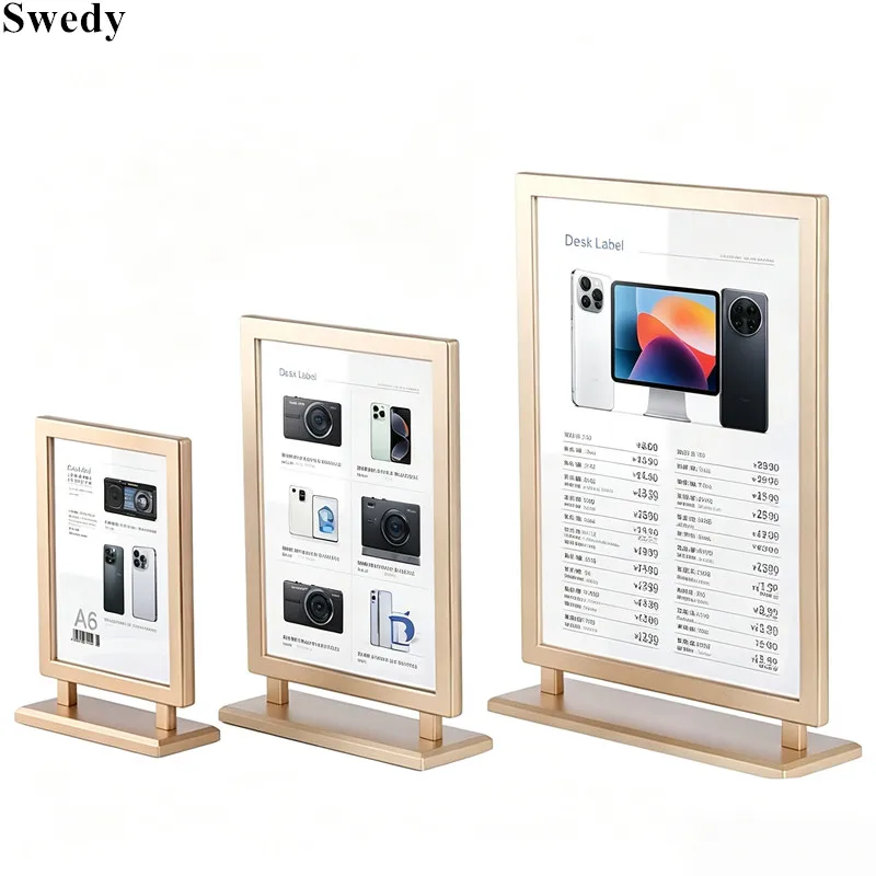 5 Pieces A5 148x210mm Plastic Sign Holder Display Stand Double Sided Table Wedding Photos Menu Paper Price Label Holder Stand