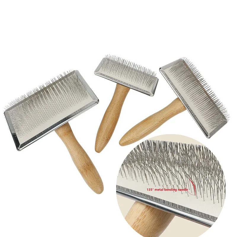 Escova de pente para cachorro, escova de cabelo longo para gato, cabelo de animal de carro, madeira sólida, removedor de pelos de animais de estimação, massagem, escova de gato, aliciamento de animais de estimação gsz05