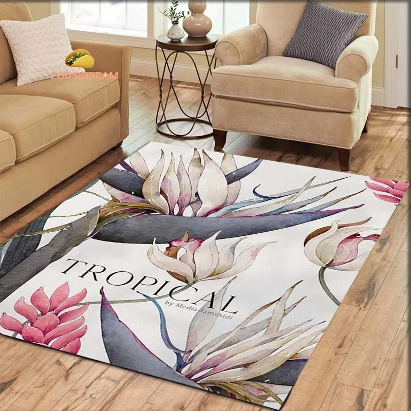 Beautiful Ink Flower Living Room Bedroom Beautiful Carpet Non-slip Carpet Photography Props Birthday Gift Room Carpet Picnic Rug