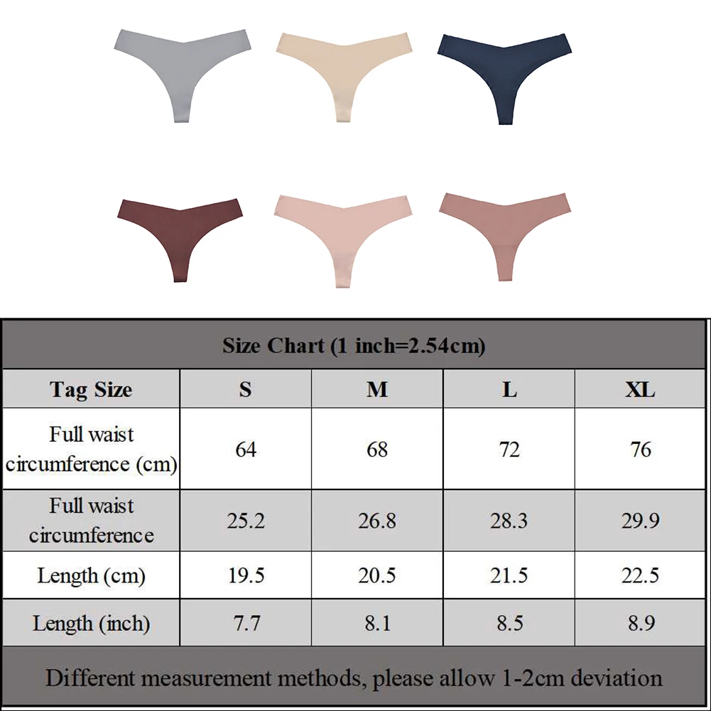 Women Sexy Thong Briefs Seamless Solid Color T Back Underpants Ice Silk Comfortable Soft Underwear Bikini Low Waist Knickers