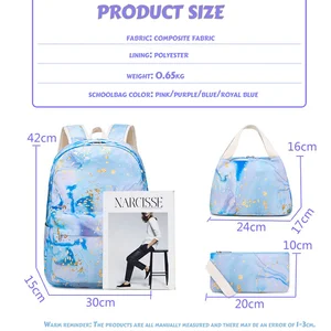 Moana Girl -Rucksack für Kinder, Schoolbags, Doppel -Umhängetasche, Reisestift, Lunchbeutel, Büchertasche, Laptops-deets, Kapazität, 3pcs 10 Hauptverkäufe Moana Children's Rucksack - №5