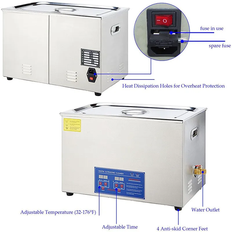 2L 30L الرقمية التلقائي بالموجات فوق الصوتية الأنظف آلة التنظيف المحمولة طبق غسالة الموجات فوق الصوتية غسالة خزان