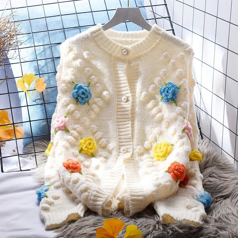

2024 Autumn Winter New Fashion Design Knitted Cardigan Sweater Embroidery Cardigan