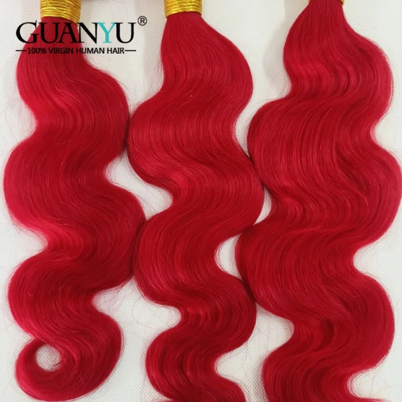 Red Body Wave Human Hair Bundles 100% Remy Human Hair Extensions Brazilian 3/4 Bundles Deals Human Hair Wefts
