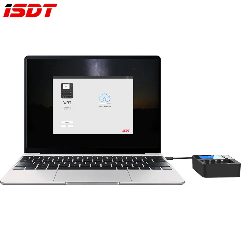 ISDT C4 EVO Smart Battery Charger Type-C QC3.0 Output for AA AAA Li-ion Battery IPS Display Screen and Fire Prevention
