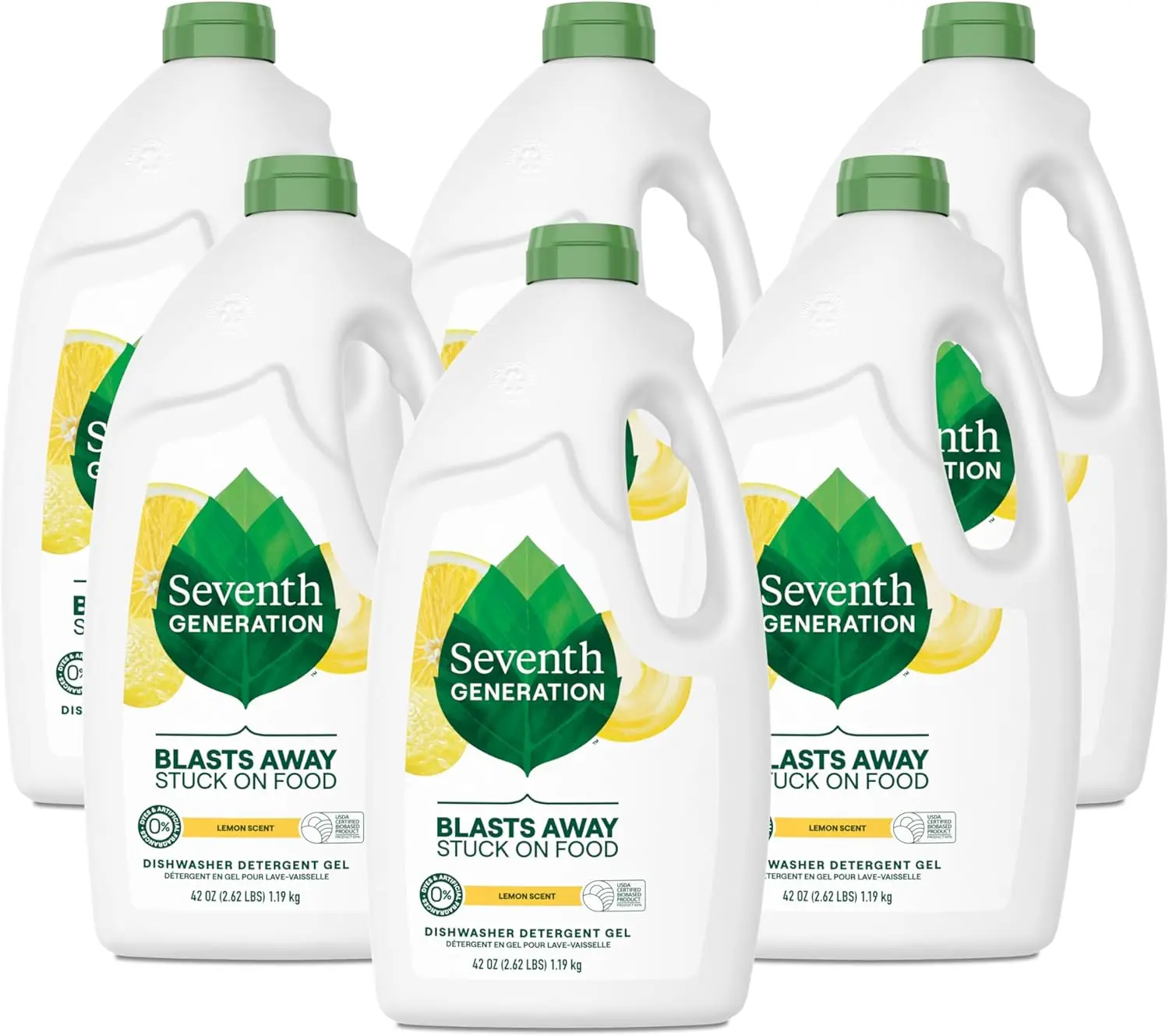 

Lemon Scent Dishwasher Detergent Gel Liquid Soap, Pack of 6, 42 oz Total