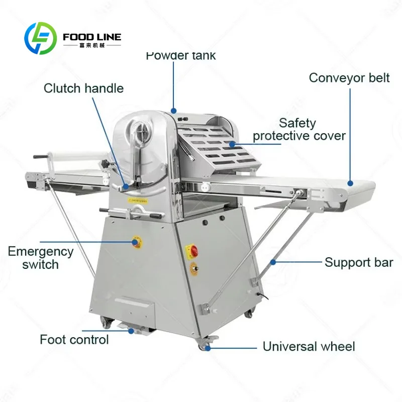Customized Commercial Bake Equipment Somerset Laminadora De Masa Puff Pastry Sheeter Laminating Croissant Dough