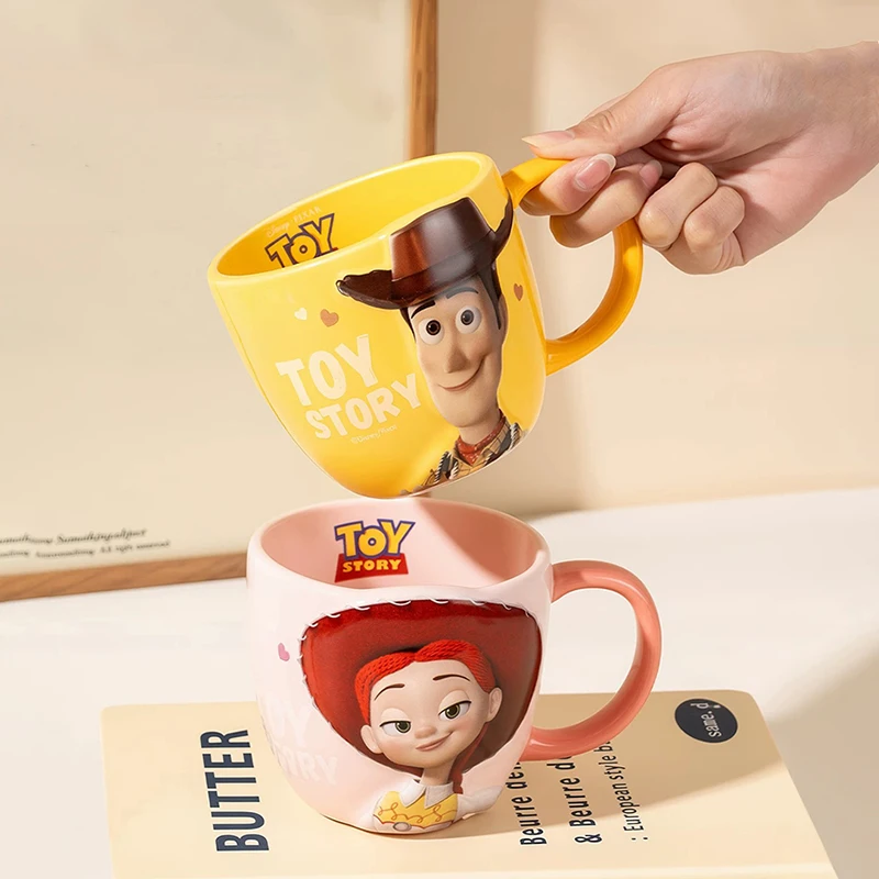 DISNEY 470ml Toy Story 3D Relief Ceramic Mug Cartoon Coffee Cup with Gift Box Kids Breakfast Milk Mug Home Office Drinkware - view 3
