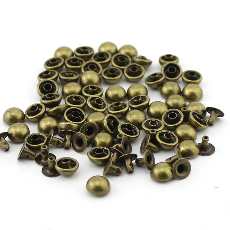 Wholesale 1000sets 5-10mm Antique Brass Mushroom Rivets For Leather Punk Rock Bronze Spikes For Bag DIY Accessory With Mould