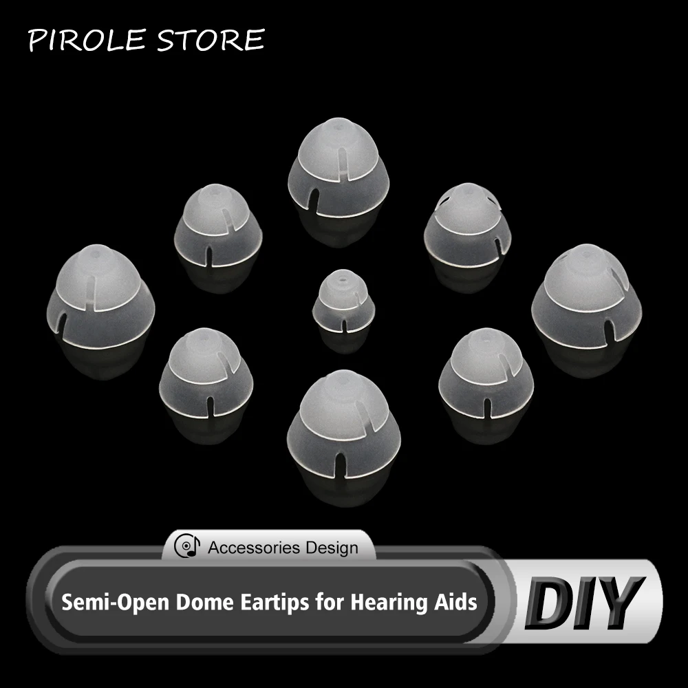 Semi-Open Fit BTE Pocket Hearing Aid Domes Earplug Silicone Double Layer Anti Static Eartips Replacement Hearing Aid Accessories