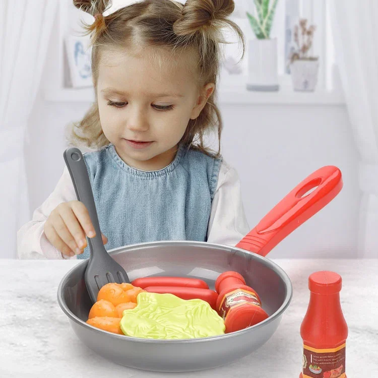 Brinquedo crianças fingir simulação comida cozinha jogar conjunto de alimentos panelas pote hambúrguer cachorro quente batatas fritas pizza brinquedos interativos para crianças