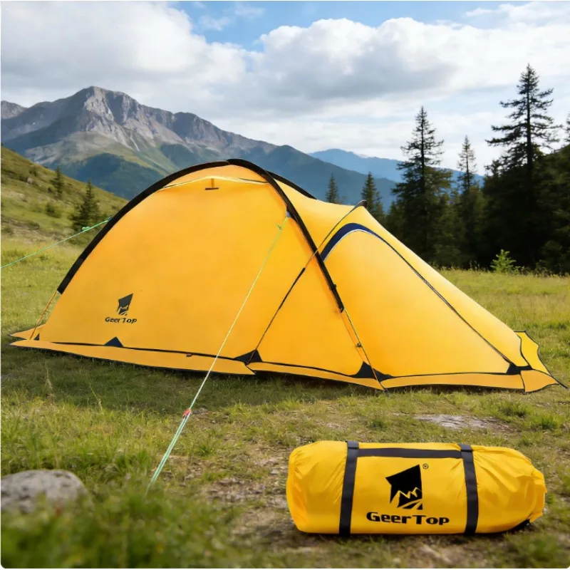 4-Season 2-Person Camping Tent Waterproof Windproof Double Layer Tent Winter Mountaineering All-Weather Outdoor Adventures