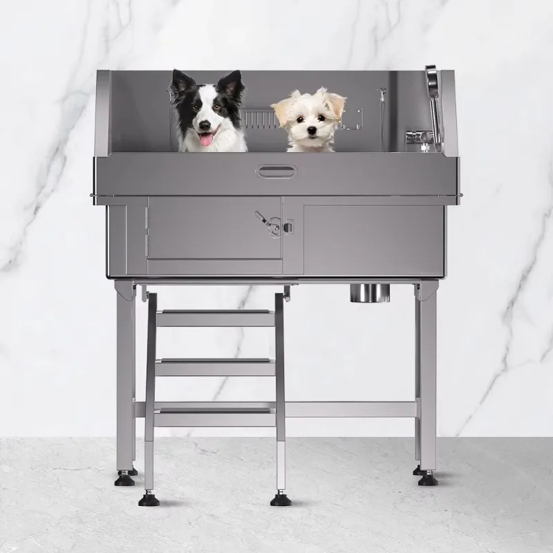 

2026 OEM Professional Stainless Steel Multifunctional Pet Bath Tub Sustainable Dog Grooming Bathtub