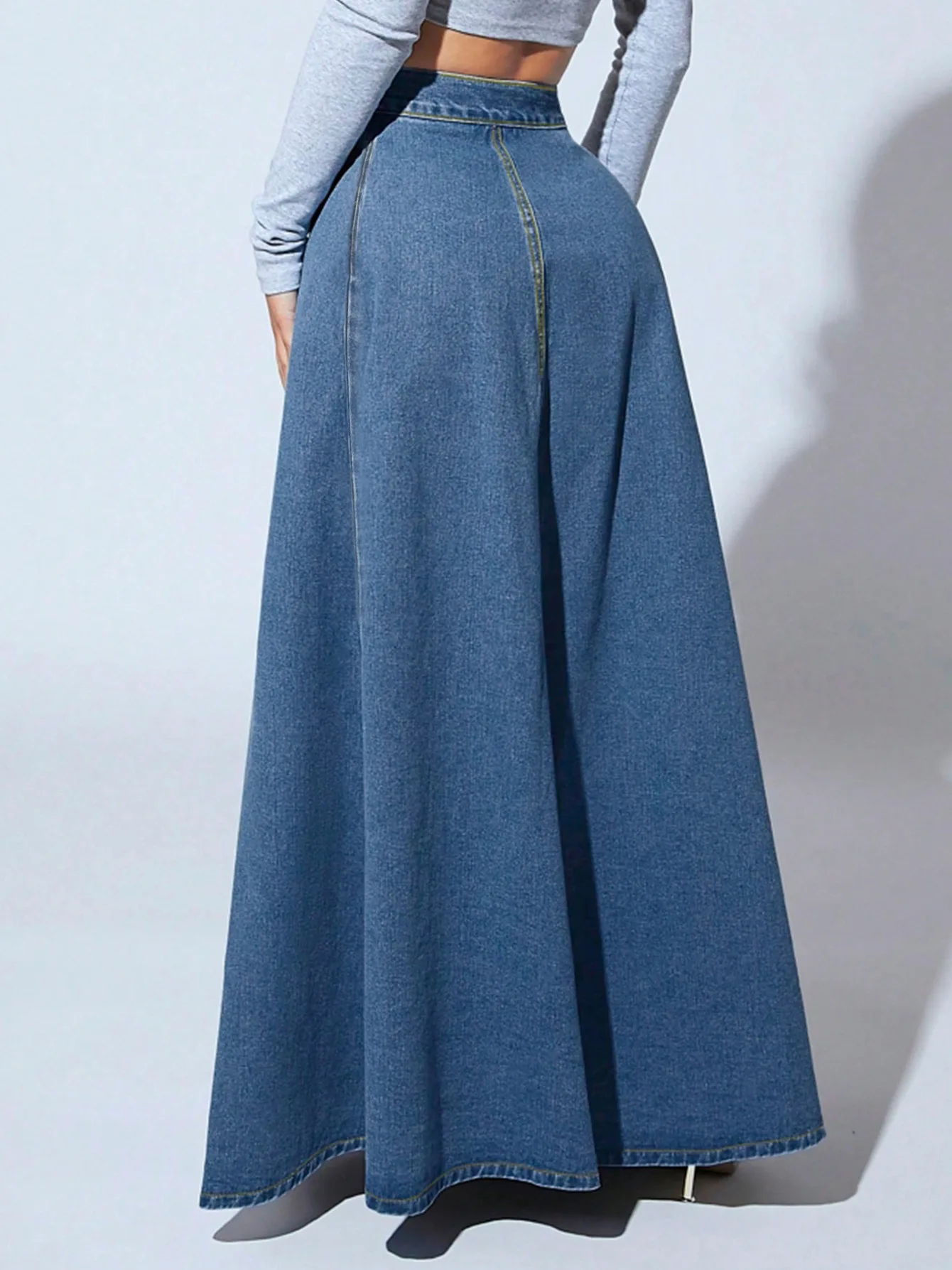 Autumn Retro Classic All-Match Skirt Women Casual Commuter Outing Tight Sexy Irregular Long Denim Vitality Skirt Girl Cool y2k