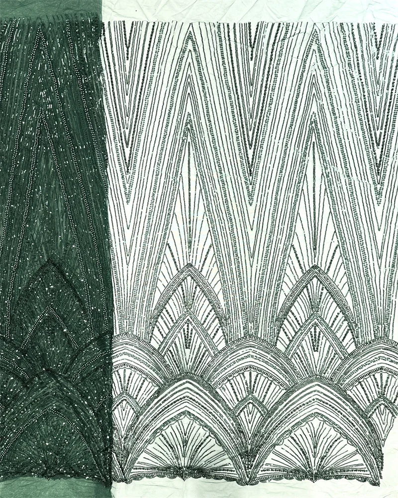 Tessuto di pizzo africano verde 2025 Tessuto di pizzo francese con ricamo 3D di alta qualità per abito da festa
