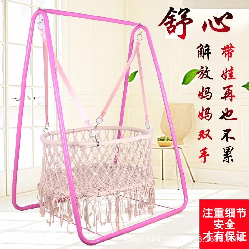 

Hand-Woven Swing Rocking Chair Baby Cradle Twins Coax Cotton Factory Supply One Piece Dropshipping K-STAR садовые качели