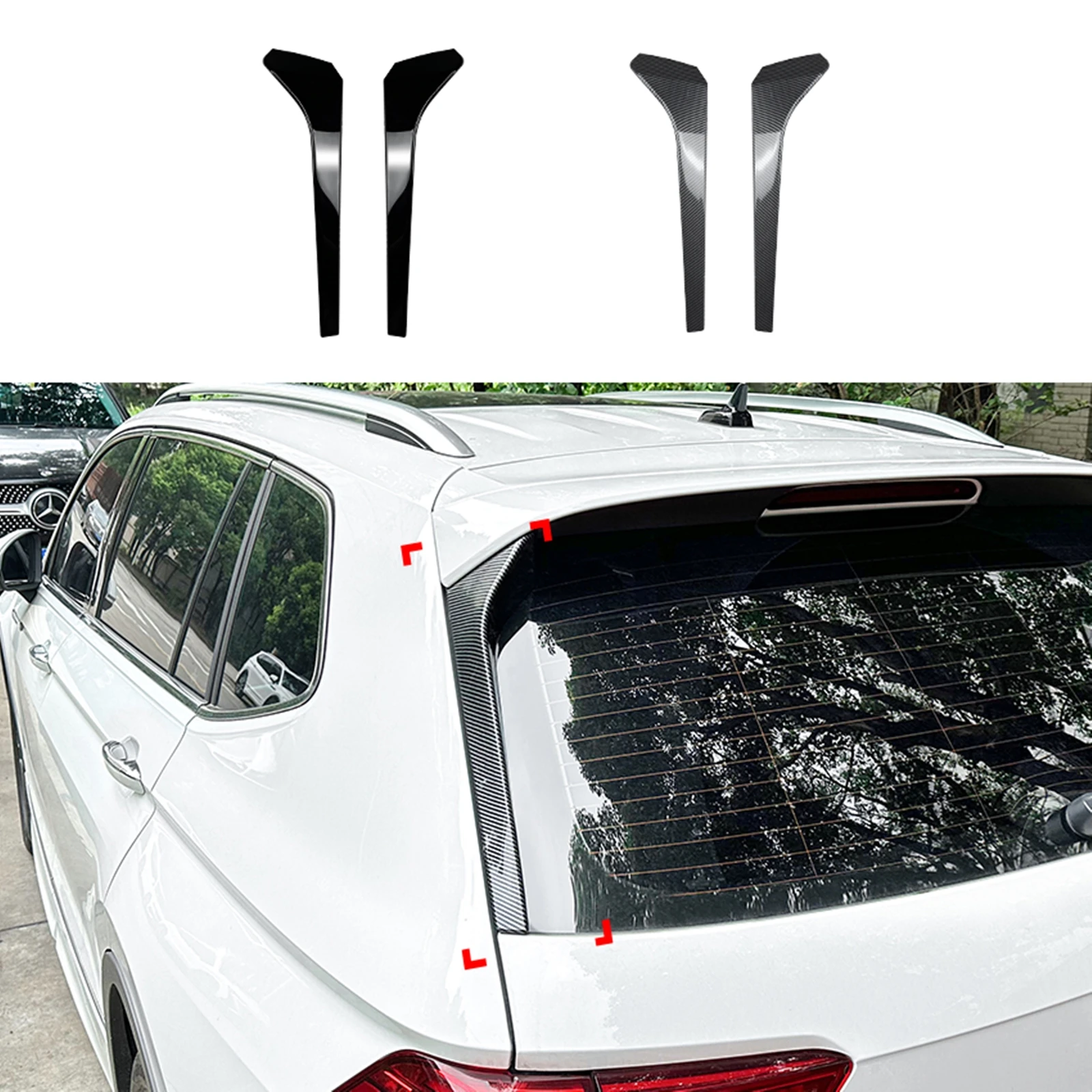 

For Volkswange VW Tiguan MK2 Rline 2017-2023 Rear Side Spoiler Wing Trim Trunk Window Edge Splitter Lip Windshield Shades Canard