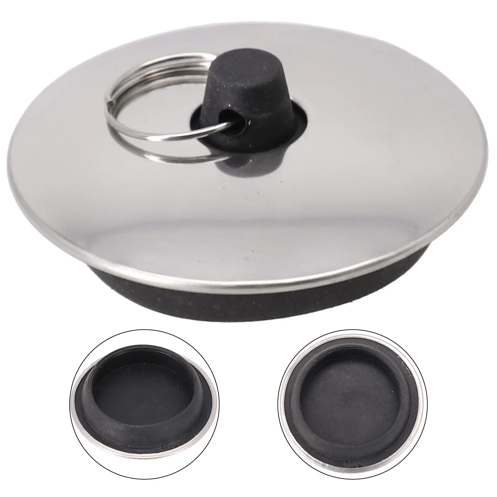 Drain Stopper Rubber Sink Plug For Bathtub Kitchen Round Sink Water Stopper Washroom With Ring 1pcs Drain Plug