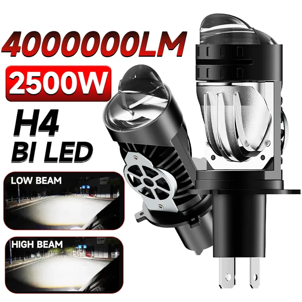 

H4 Bi LED Projector Lens LED Car Headlight Bulb 4000000LM 2500W CANBUS Turbo Auto Bulb H4 High Low Light Fog lamp bulb 12-60V