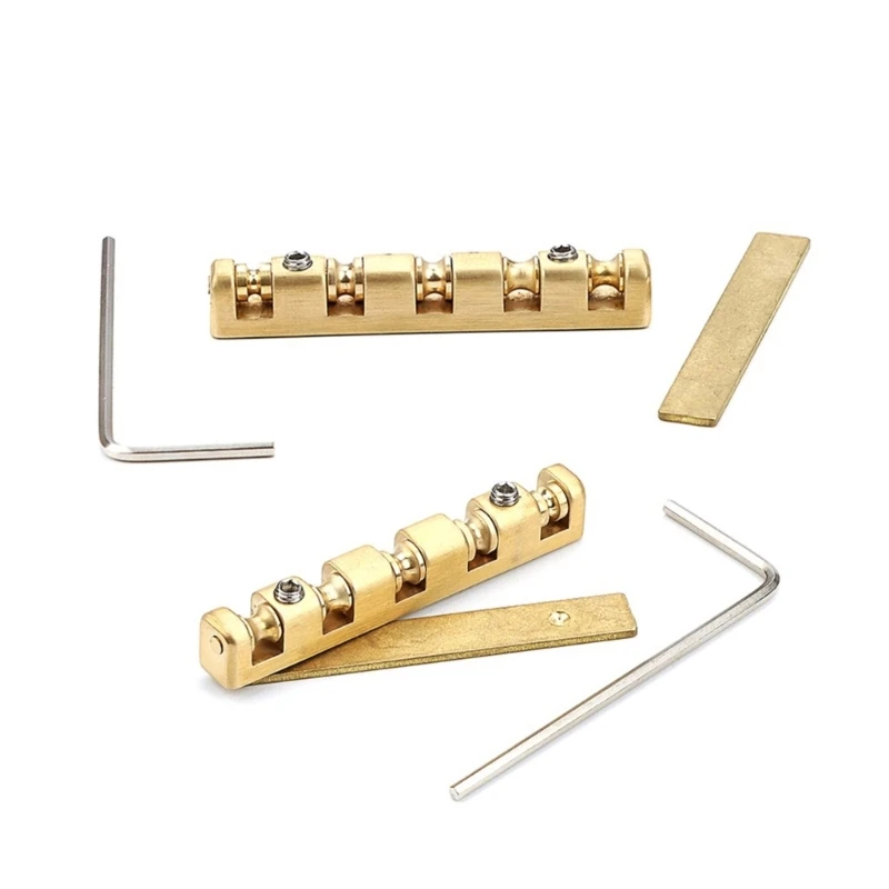 Height Adjustable Brass Roller Basses Nut 5 String Electric Basses Top Nut Music Instrument Parts Easy to Install