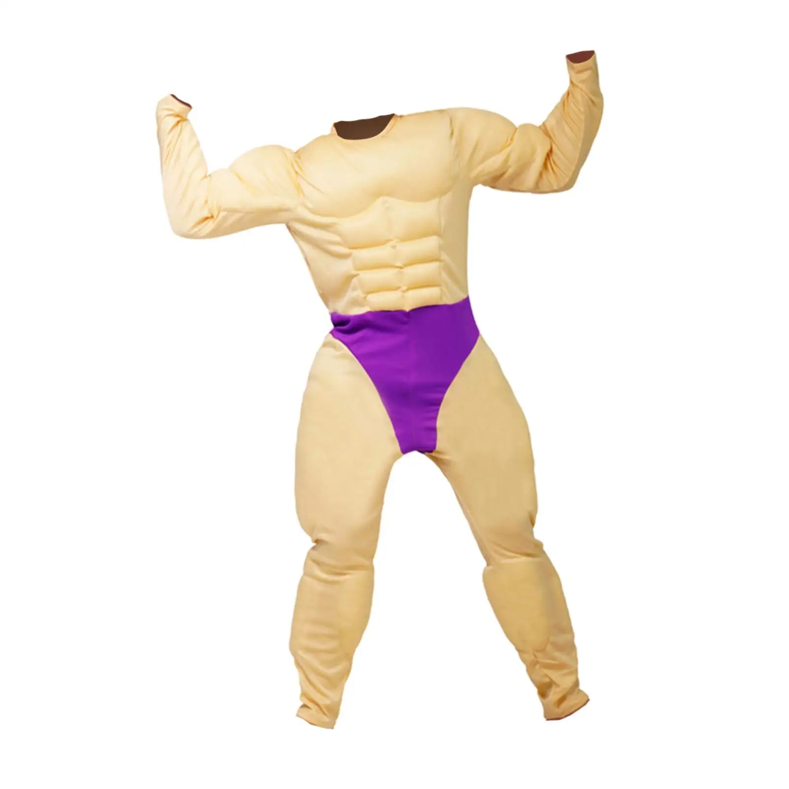 Muscle Suit Costume, Muscle Padding Body Builder Clothes, Weightlifter Jumpsuit Halloween Costume for Role Playing Gift Holidays