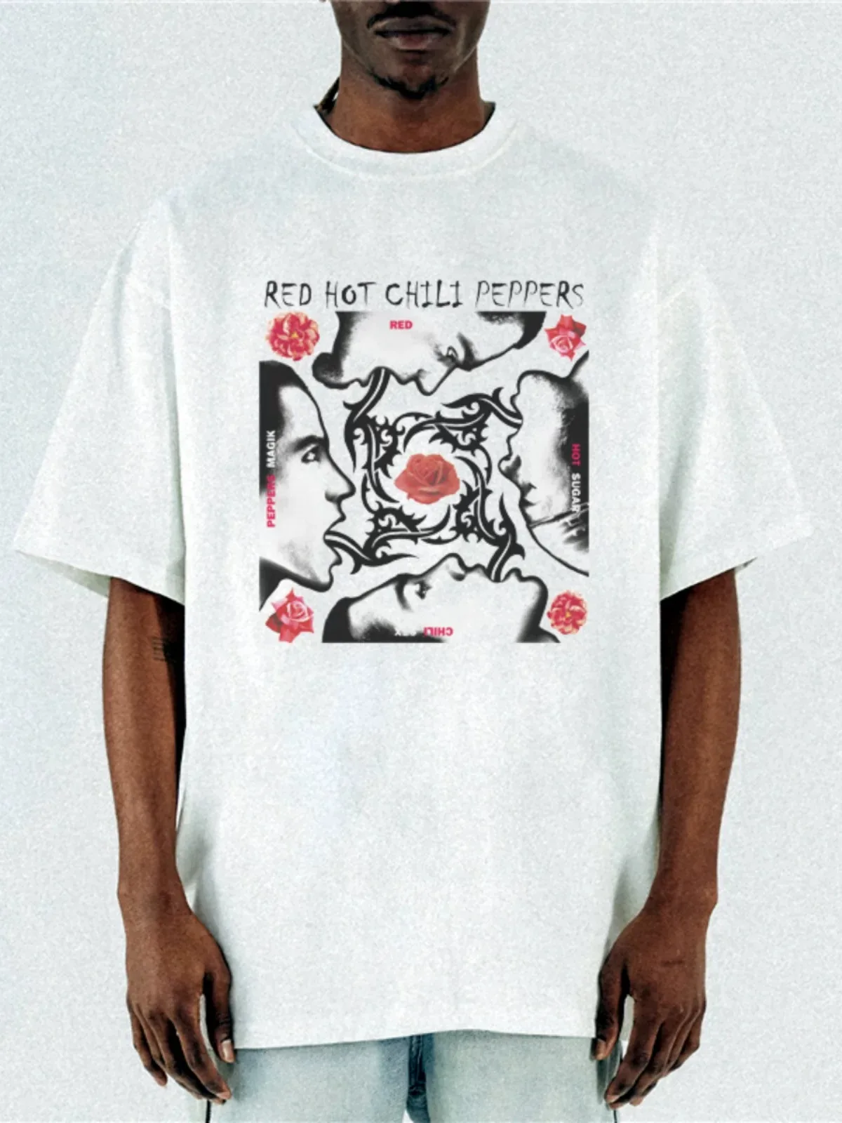 Red Hot Chili Peppers X-Ray Ribcage Logo Band Graphic T-Shirt Cotton Men Women Streetwear Tee