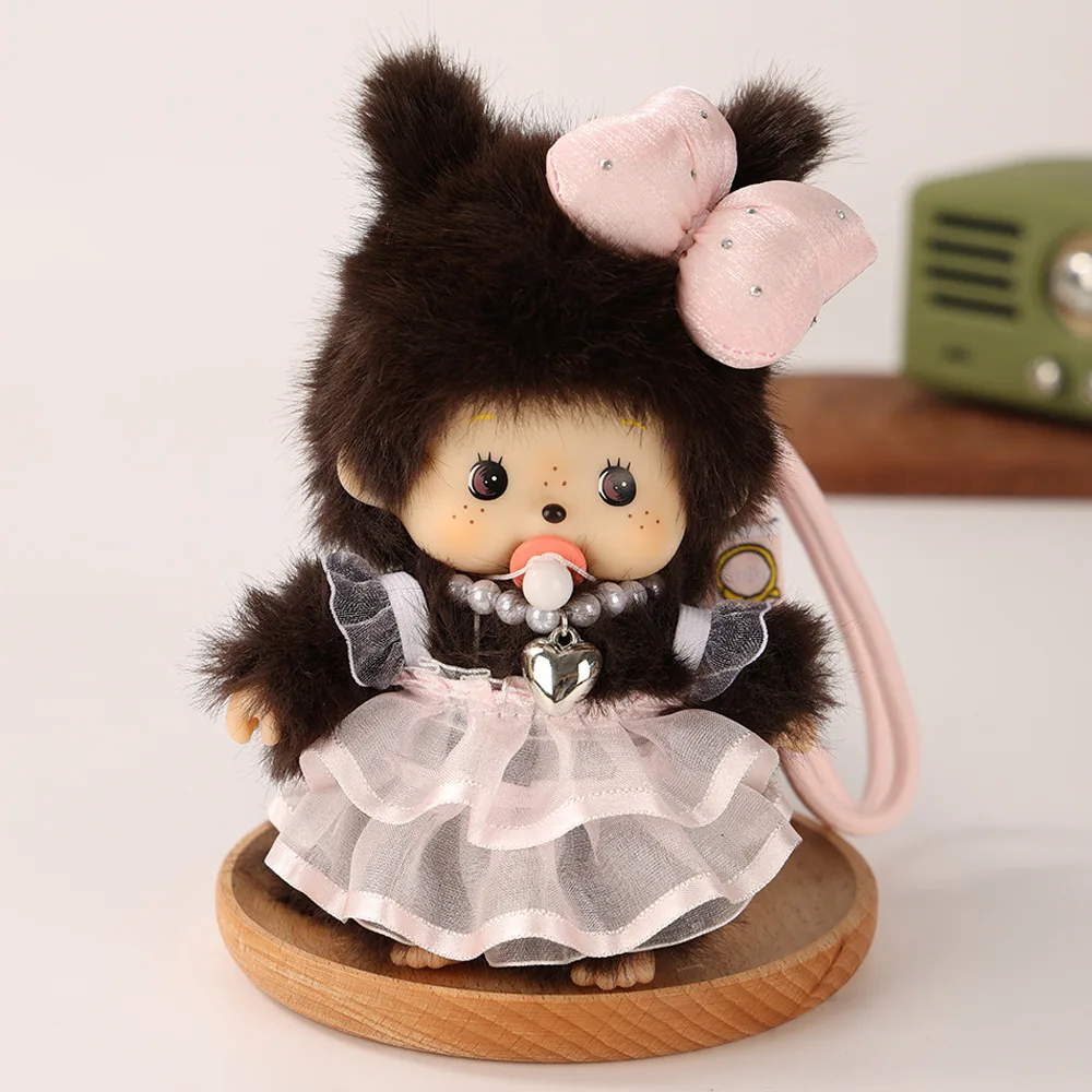 Mengqiqi Doll Pendant Cute Princess Yarn Skirt Wearing Keychain Accessories Plush Keychain Toy Doll Bag Pendant Gift