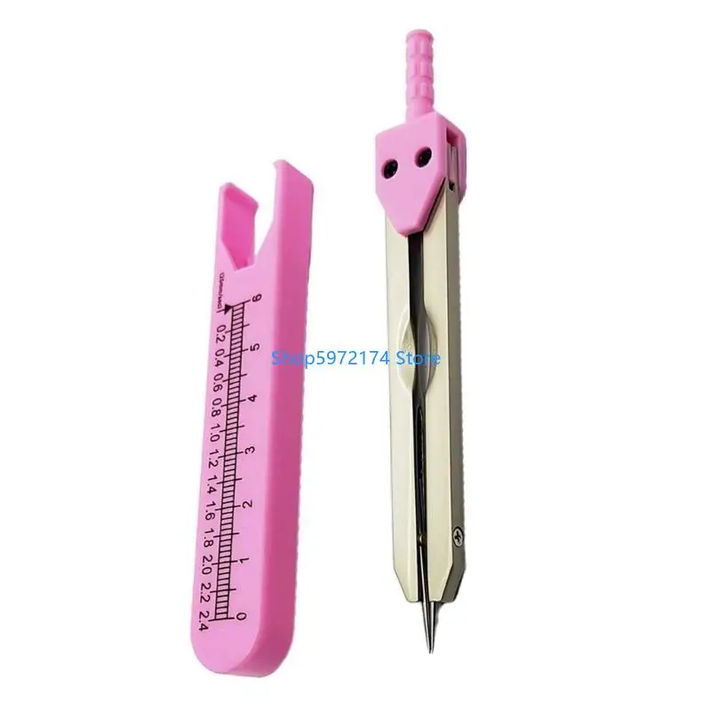 Y3NB EKGCalipers With Protective Cover Ruler Measure Dividers Compasses 0‑2.4in Ruler