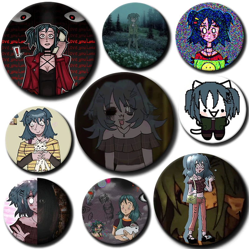 

New Hot Horror Game Lacey's Games Anime Button Pins Lacey's Petshop Round Brooches Cartoon Badge for Bag Clothes Decor Gifts