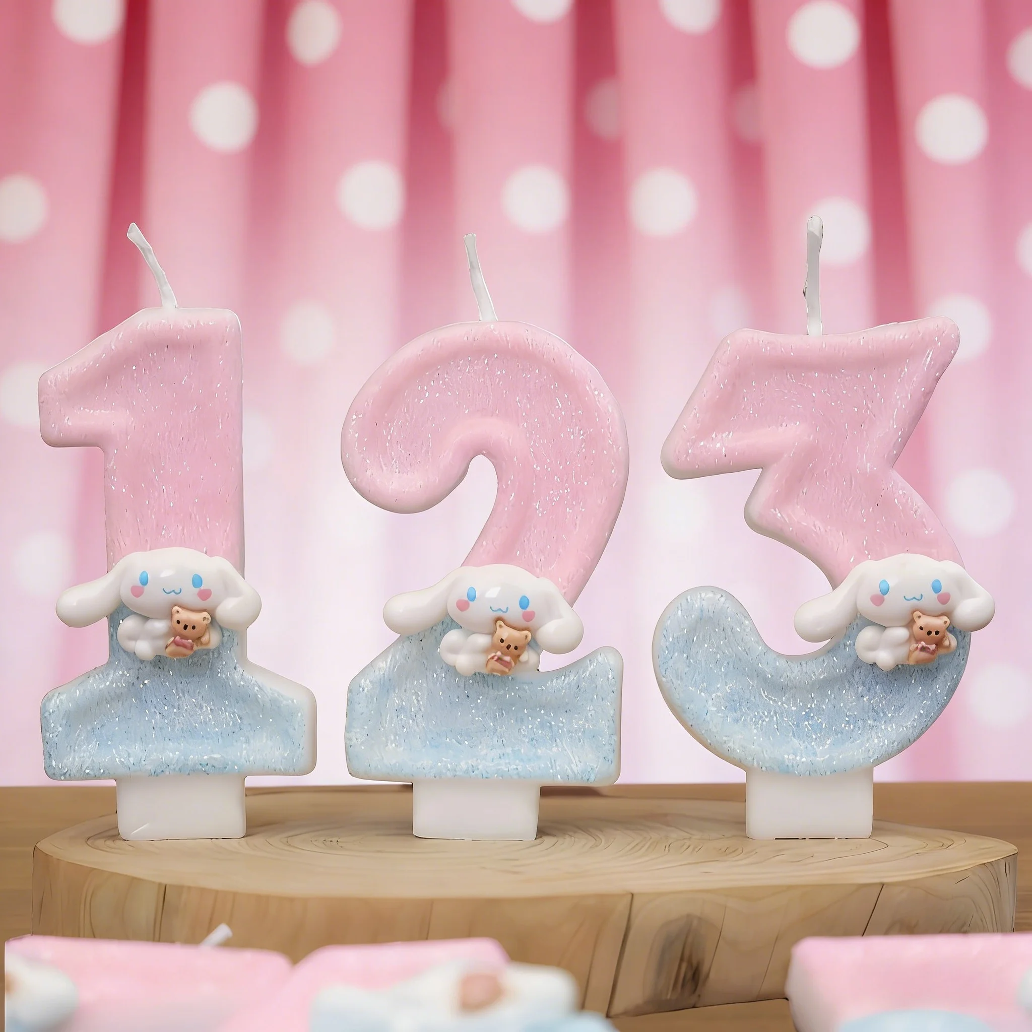 

Мультяшные свечи-цифры 0-9, милый персонаж Синаморолл, 3D-фигурка, украшение для торта на день рождения, подарки