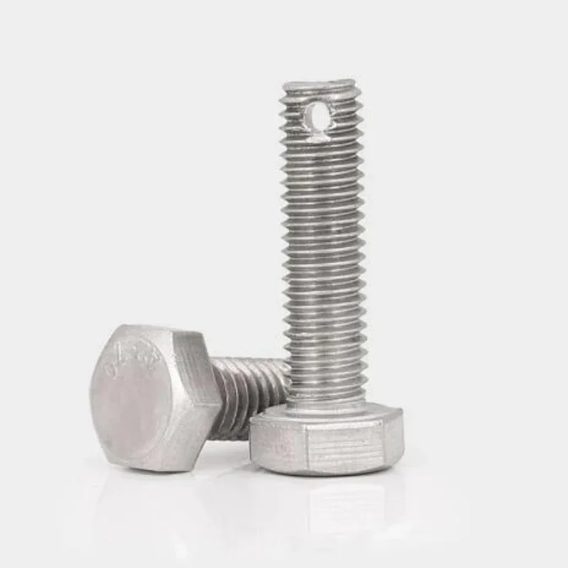 M5*55 304 Stainless Steel Tail With Hole Outer Hexagonal Screw Gb31.1 Perforated Bolt