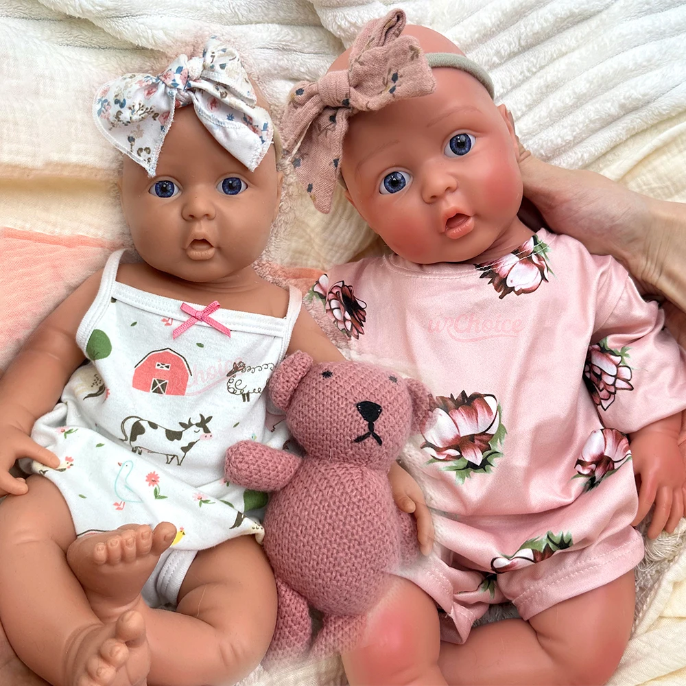 

Soft Touch Realistic Skin Veins Girl 42cm Silicone Reborn Baby Easy to Clean Lifelike Rebirth Doll Movie Prop for Film TV