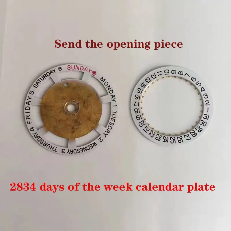 Watch accessories 2824/2834/2836 universal day and week plate calendar plate Mei 12:00 3:00 skylight day and week plate