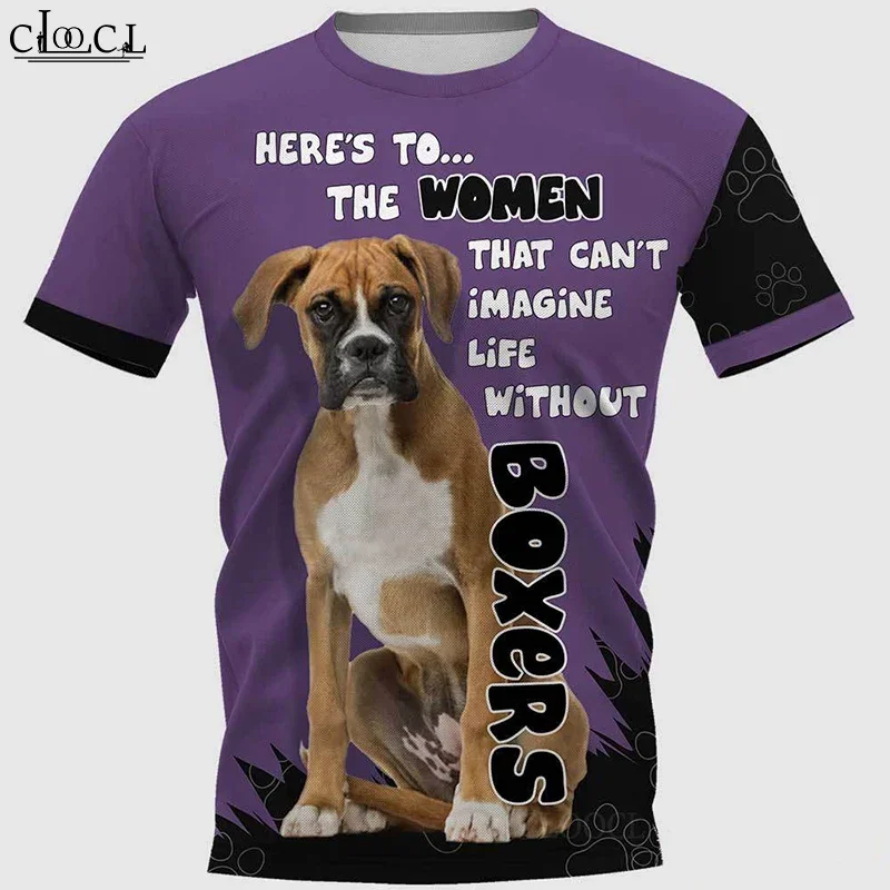 CLOOCL Newest Popular Boxer T Shirt Summer Men Women 3D Print Hip Hop Pet Dog Tops Round Neck T-shirt Pullover Drop Shipping