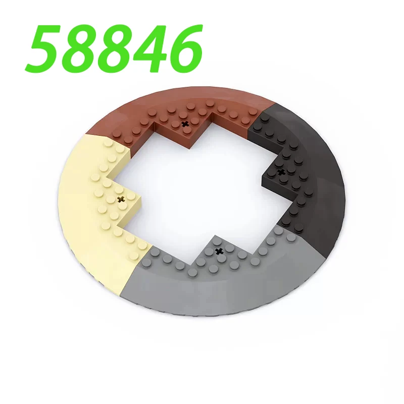58846 MOC Round Corner Brick 10x10 with 33° Slope Edge Axle Hole Classic Building Blocks Parts Assembly Toy Particle 50g/4PCS