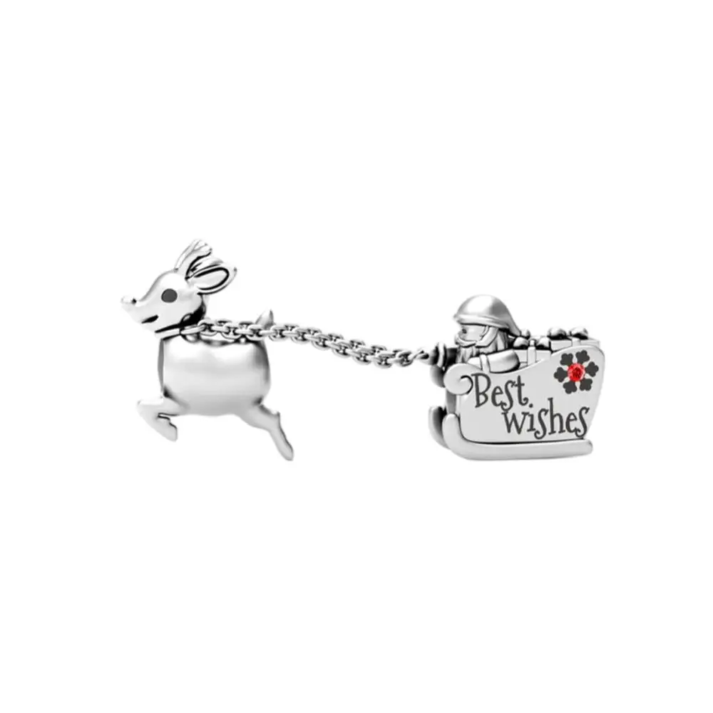 2026 New 925 Sterling Silver Christmas Charms Xmas Boot Bell Gift Box Beads Fit Bracelet Women DIY Holiday Jewelry Gift