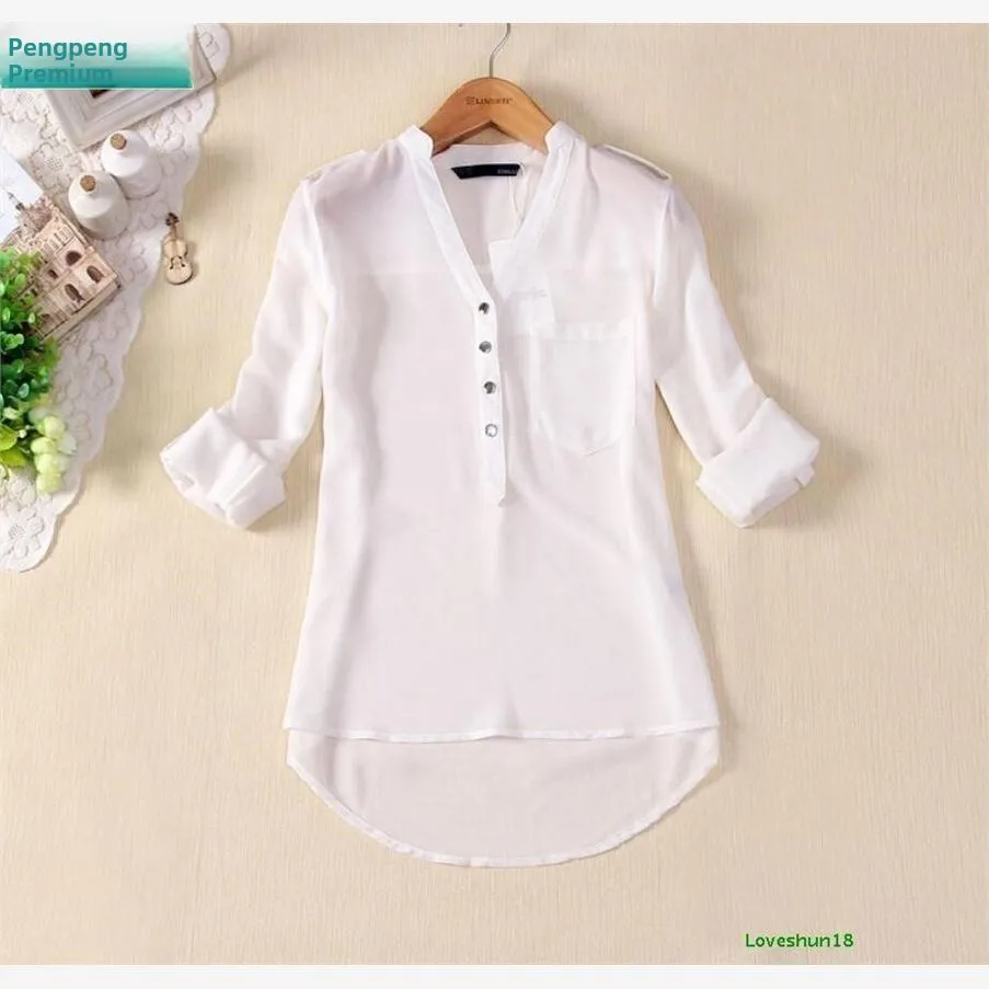 

Ladies Long Sve V-Ne Street Sle Blouse Tops Work Office OL irt Ladies Tirts for Women