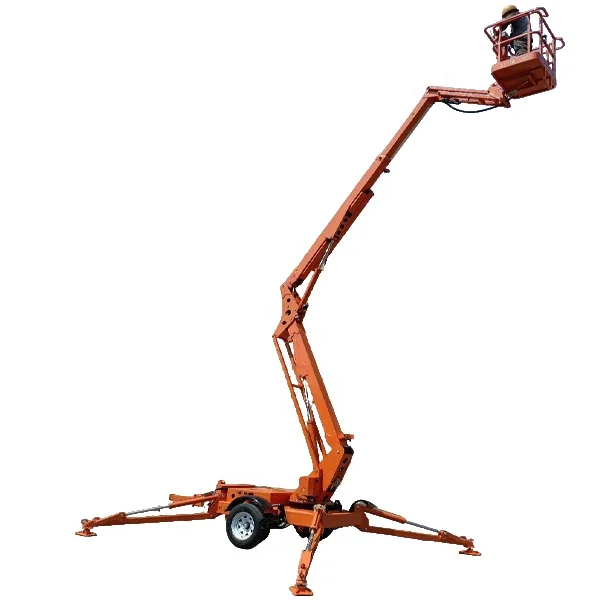 All Terrain Trailer Boom Lift Telescopic Leg with Remote