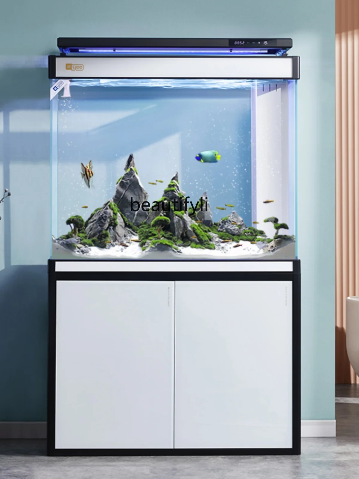 Fish Tank Living Room New Bottom Filter Landscape Super White Entry Door Partition Hallway Change Water Dragon Fish Tank