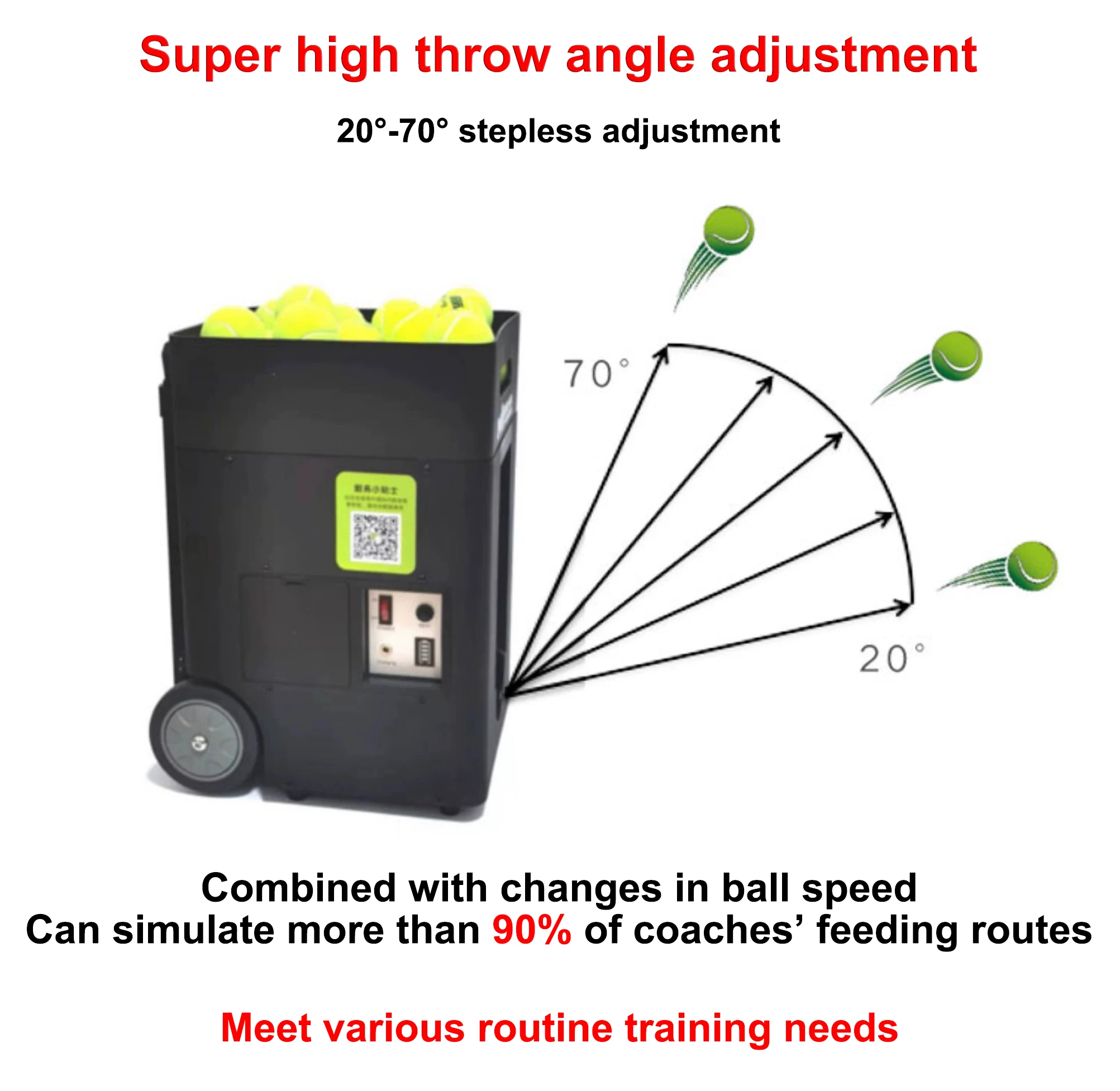 Üben Sie Tennis Padel Ball Machine Multi-Rotation Multi-Drop Automatic Tennis Launch Machine Trainer