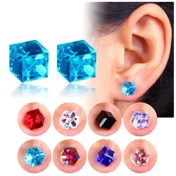 Серьги Женские Classic Female Earrings Square Cube Crystal Magnet Small Earrings For Women Jewelry Earrings Piercing 귀걸이